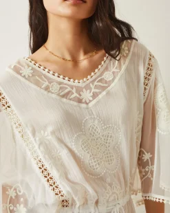 Monsoon Lena Embroidered Kaftan Dress