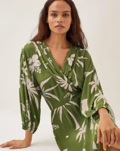 Monsoon Mariam Leaf Print Mini Dress