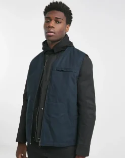 Navy Twill Washed Gilet