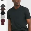 5 Pack Multi V Neck T-Shirts Long