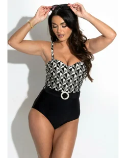 Pour Moi Casablanca Tummy Control Strapless Belted Swimsuit Mono