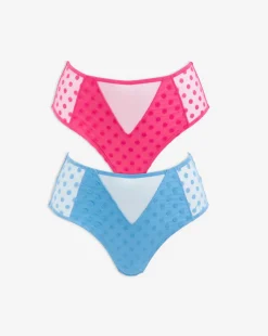 Pretty Secrets 2 Pack Hannah Everyday Spot Mesh Brief Knickers