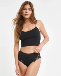 Pretty Secrets 5 Pack Midi Brazilian Knickers Black