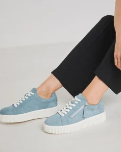 Quincy Side Zip Leather Trainer Extra Wide EEE Fit