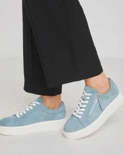 Quincy Side Zip Leather Trainer Extra Wide EEE Fit