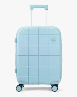 Rock Pixel Cabin Suitcase - Pastel Blue