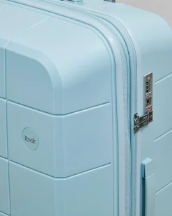 Rock Pixel Cabin Suitcase - Pastel Blue