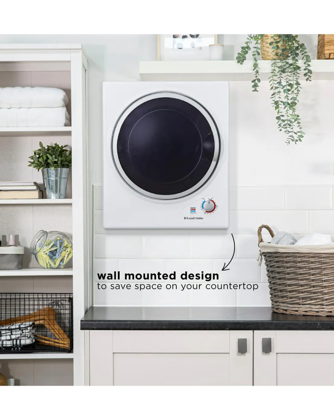 Russell Hobbs RH3VTD800 2.5kg Compact Vented Tumble Dryer - White