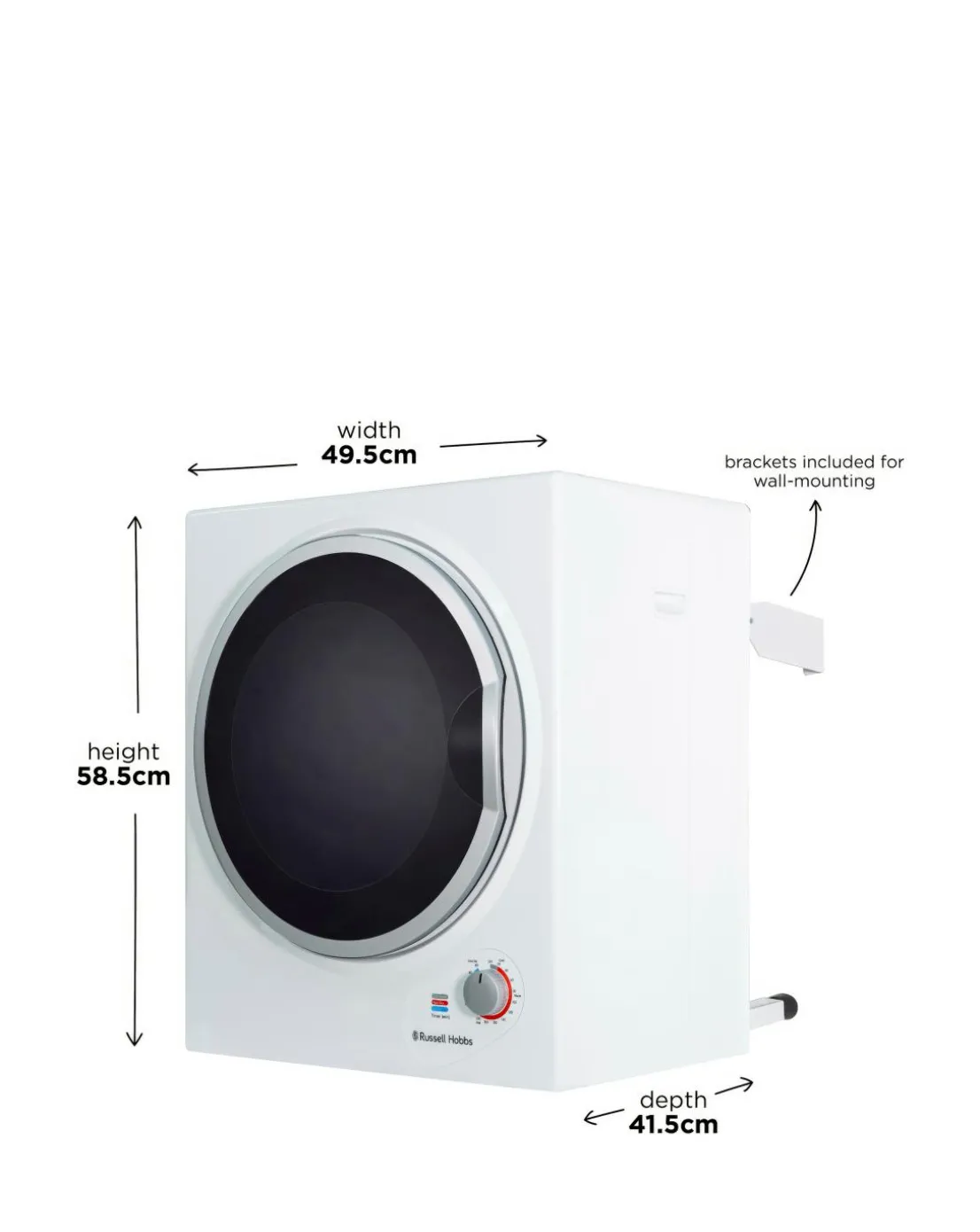 Russell Hobbs RH3VTD800 2.5kg Compact Vented Tumble Dryer - White