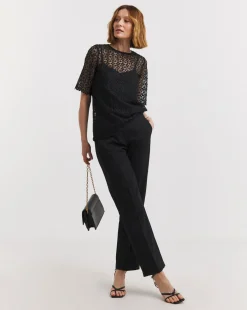 Short Sleeve Lace Top With Cami