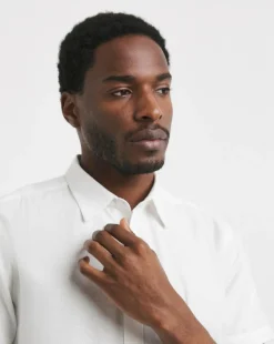 Short Sleeve Linen Blend Shirt