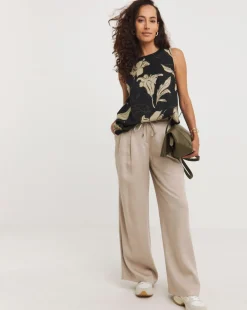 Sleeveless Twill Shell Vest Top