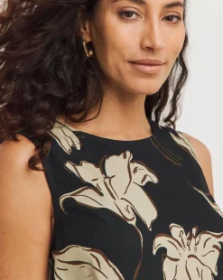 Sleeveless Twill Shell Vest Top