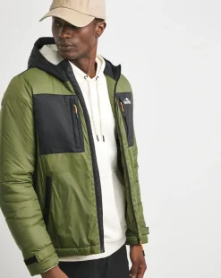 Snowdonia Khaki Wadded Colour Block Jacket