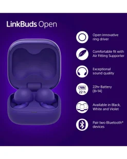 Sony LinkBuds Open Truly Wireless Earbuds with Ring Driver - Voilet