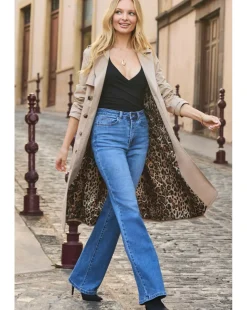 Sosandar Double Breasted Animal Lined Trench