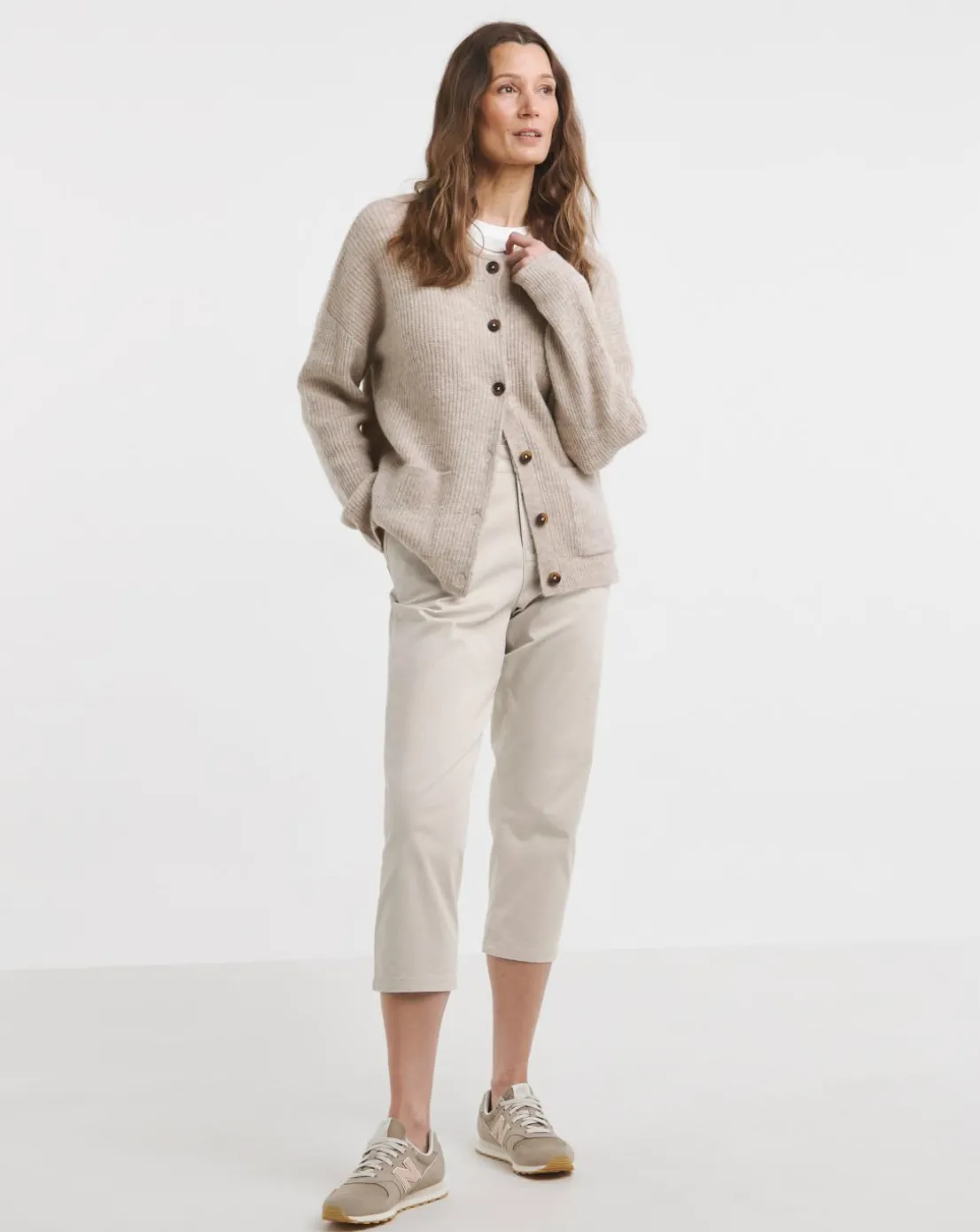 Stone Stretch Cropped Chino Trouser