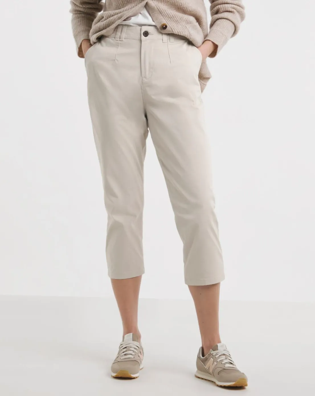 Stone Stretch Cropped Chino Trouser