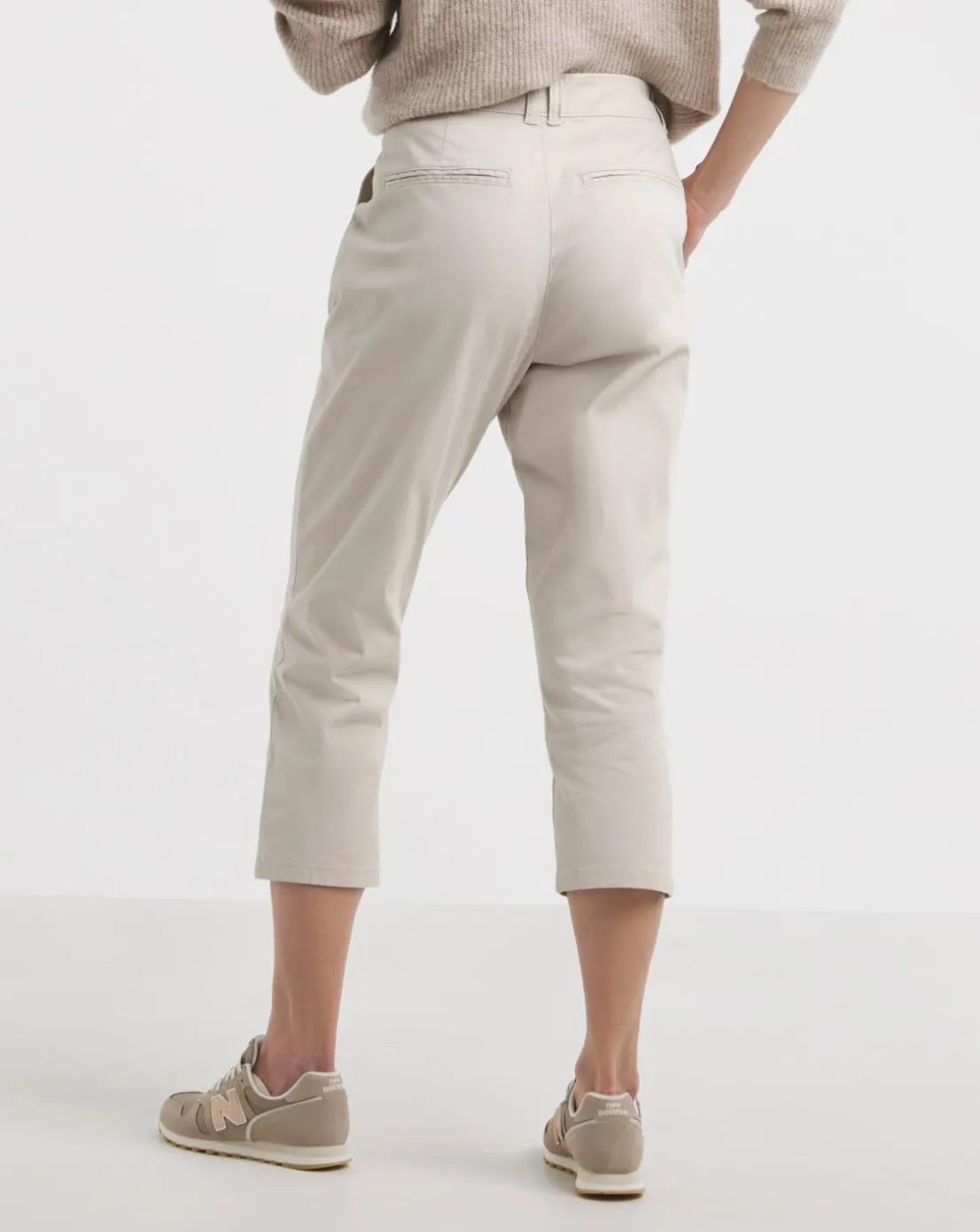 Stone Stretch Cropped Chino Trouser