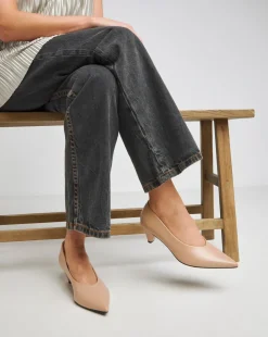 Tanya Low Kitten Heel V Cut Court Shoes Extra Wide EEE Fit