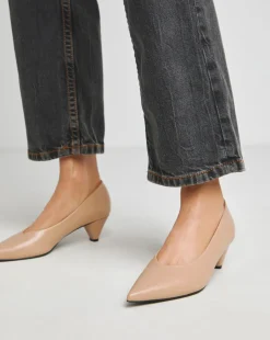 Tanya Low Kitten Heel V Cut Court Shoes Extra Wide EEE Fit