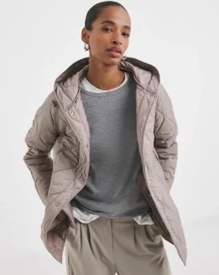 Taupe Short Quilted Jacket