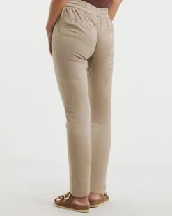 Truffle Linen Mix Tapered Trousers
