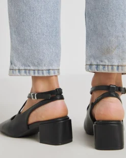 Uma Cross Strap Mary Jane Slingback Shoes Wide E Fit