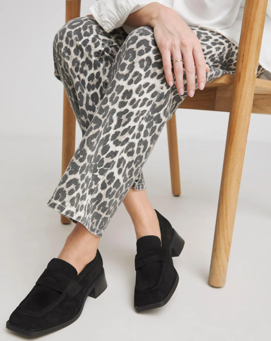 Westerly Low Block Heel Suede Loafers Extra Wide EEE Fit