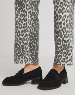 Westerly Low Block Heel Suede Loafers Extra Wide EEE Fit