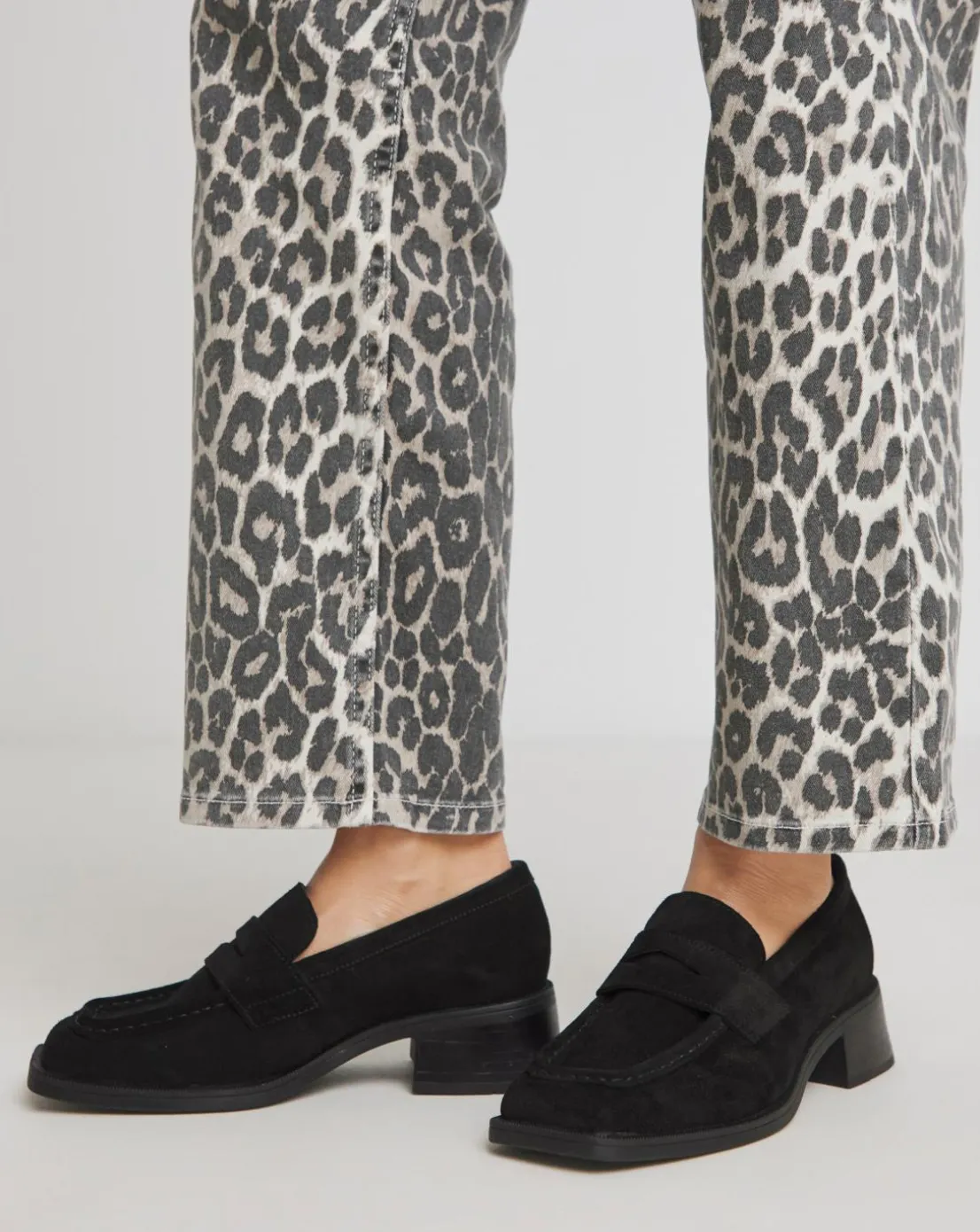 Westerly Low Block Heel Suede Loafers Extra Wide EEE Fit