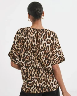 Woven Short Sleeve Boxy Top